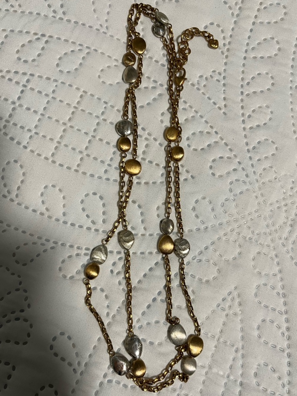 Brighton Long Necklace Silver Tone Statement Convertible Layering Boho Chic